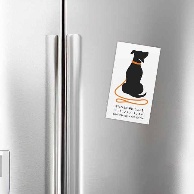 Modern hundpromenad hundsittande magnetkort (Modern Dog Walking Dog Sitting Magnet Card)