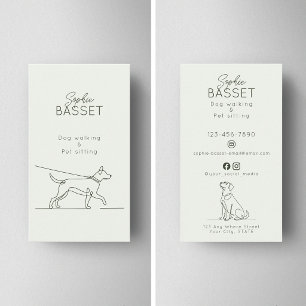 Modern hundpromenad, husdjurs-sittning Minimalisti Visitkort
