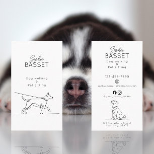 Modern Hundpromenad, Husrannsakning Minimalistisk Visitkort