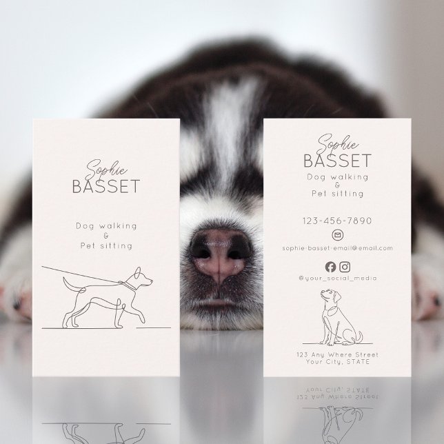 Modern Hundpromenad, Husrökt Minimalistisk Visitkort (Skapare uppladdad)