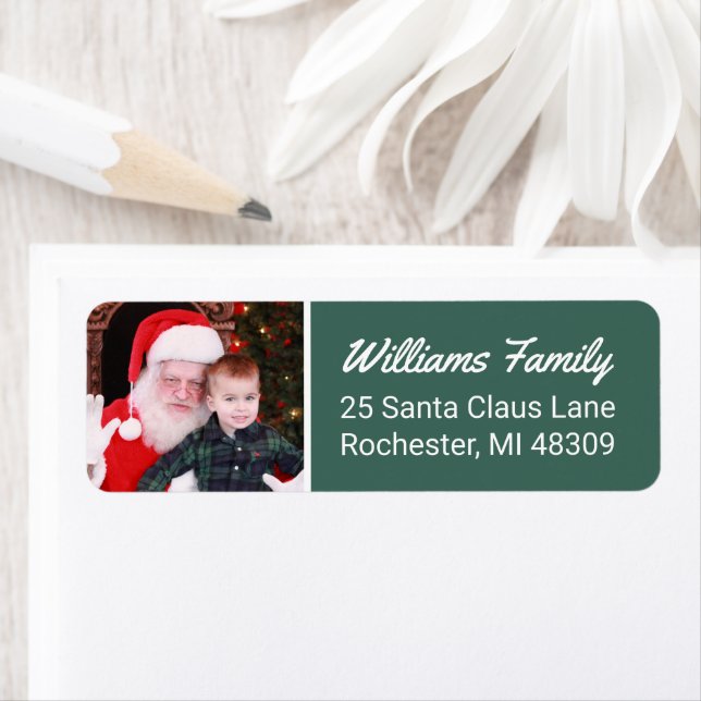 Modern Hunter Grönt Anpassningsbar Photo Returadre Returadress Etikett (Insitu)