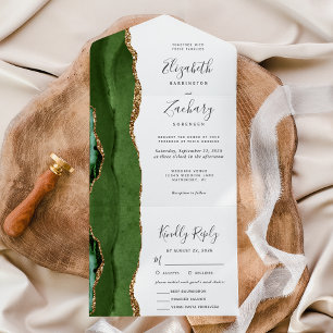 Modern Hunter Grönt Guld Agate Meal Choice Bröllop