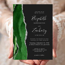 Modern Hunter Grönt Silver Agate Mörk Bröllop