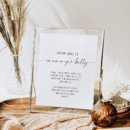 Modern hur stort är Mamma Belly Baby Shower Game Poster