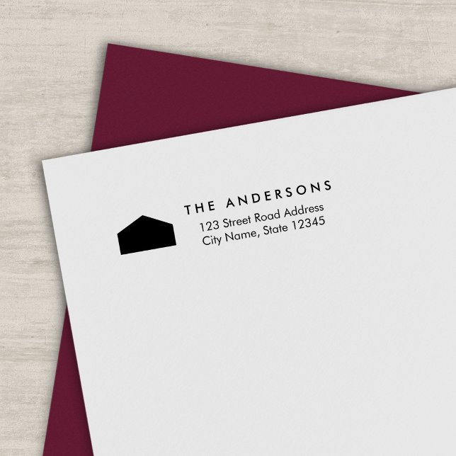 Modern Hus Familjenamn Returadress Självfärgande Stämpel (Skapare uppladdad)