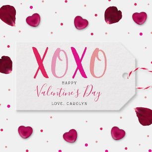 Modern Hus & Kisses (XOXO) Alla hjärtans dag Presentetikett