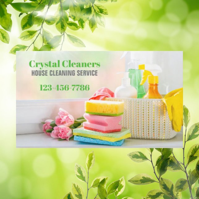 Modern hushållshållare för mäklartjänster visitkort (Modern Housekeeper Maid Services Housekeeping Business Card)