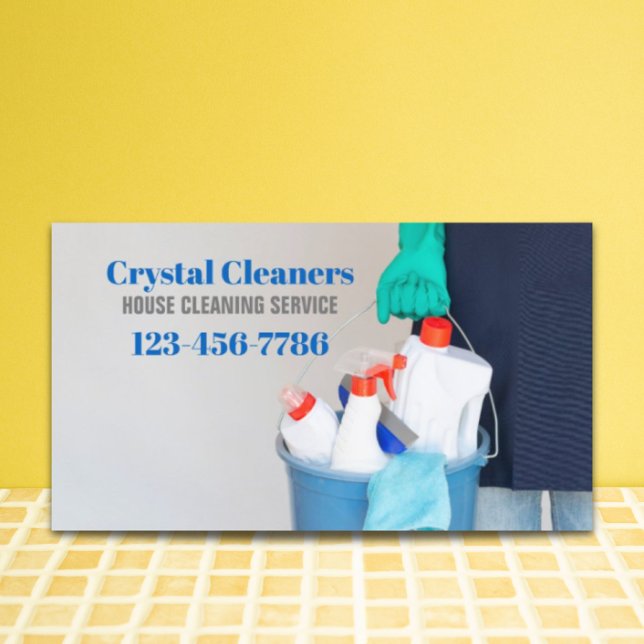 Modern hushållshållare för mäklartjänster visitkort (Modern Housekeeper Maid Services Housekeeping Business Card)