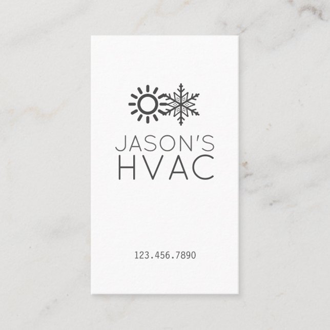 Modern HVAC-Affärskort för upphettning och kylning Visitkort (Framsida)