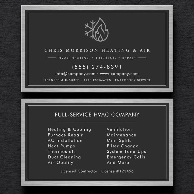 Modern HVAC Technician QR Code Visitkort (Skapare uppladdad)