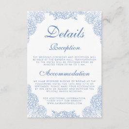 Modern Hydrangea Dammt blå Blommig Detaljer Tilläggskort