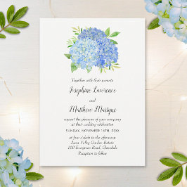 Modern Hydrangea Flowers Bröllop Inbjudningar