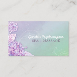 Modern Hydrangeas Spa + Massage Visitkort