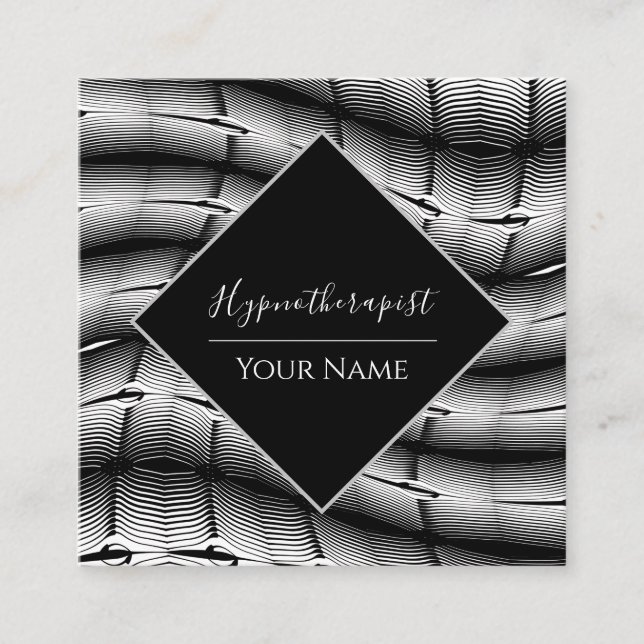 Modern Hypnoterapist Metallic Social Media Black Fyrkantigt Visitkort (Framsida)