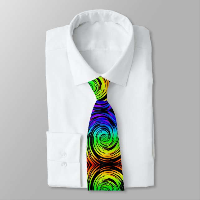 modern hypnotisera spiral regnbåge twist mönster slips (Bunden)