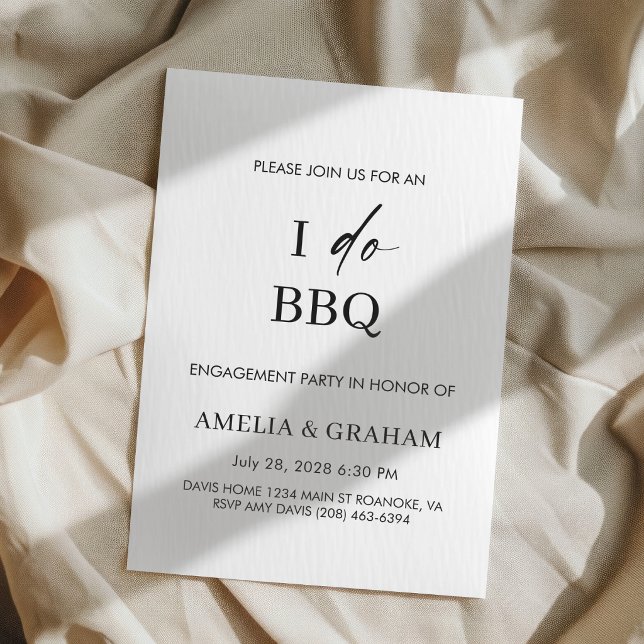 Modern I Do BBQ Utomhus Bröllop Förlovningsfest Inbjudningar (Skapare uppladdad)