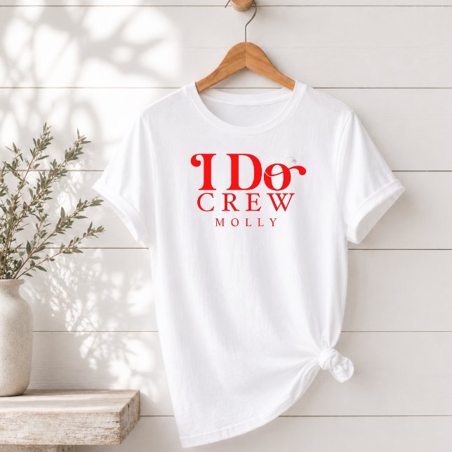 Modern I Do Crew Djärva Röda Brudtärna T Shirt (Modern I Do Crew Bold Red Bridesmaid Tri-Blend Shirt
)