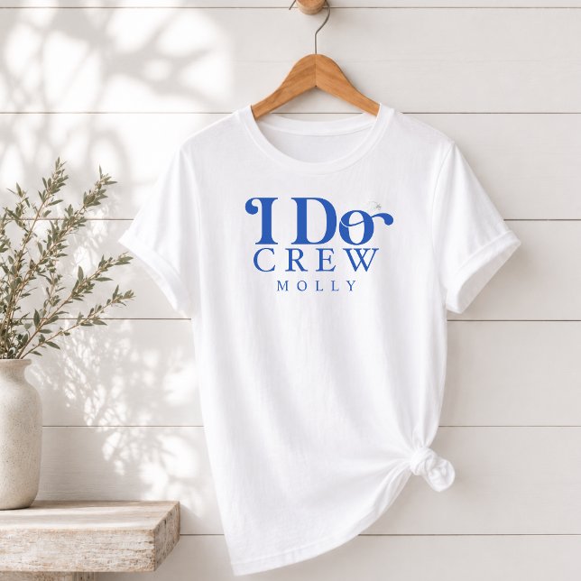 Modern I Do Crew Koboltblå Brudtärna T Shirt (Modern I Do Crew Cobalt Blue Bridesmaid Tri-Blend Shirt
)