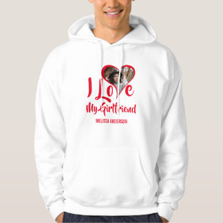 Modern I Kärlek Min flickvän | Hjärtfoto Hoodie