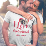 Modern I Kärlek Min flickvän | Hjärtfoto T-Shirt<br><div class="desc">Surprisa din pojkvän med den söta jag kärlek min flickvän T-shirt den här julen,  födelsedagen eller årsdagen. Tshirten kan skräddarsys för din fru,  pojkvän,  make,  bestie,  bästa vän,  syster,  bror,  dotter,  mamma,  moster,  mormor,  mormor,  farfar med mera!</div>