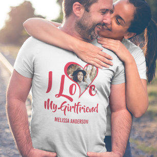 Modern I Kärlek Min flickvän   Hjärtfoto T-Shirt
