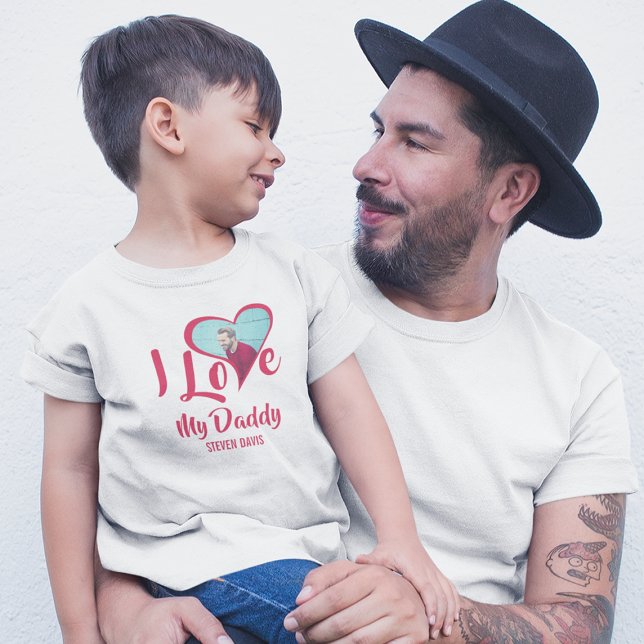 Modern I Kärlek Min pappa | Hjärtfoto T-Shirt (Skapare uppladdad)