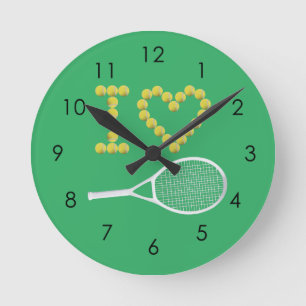 Modern I Kärlek Tennis Grönt Rund Klocka