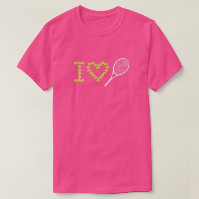 Modern I Kärlek Tennis Rosa T Shirt (Design framsida)