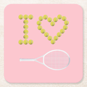 Modern I Kärlek Tennis Rosa Underlägg Papper Kvadrat