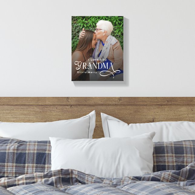 Modern I Love You Grandma Photo Personalized Canvastryck (Insitu (sovrum))