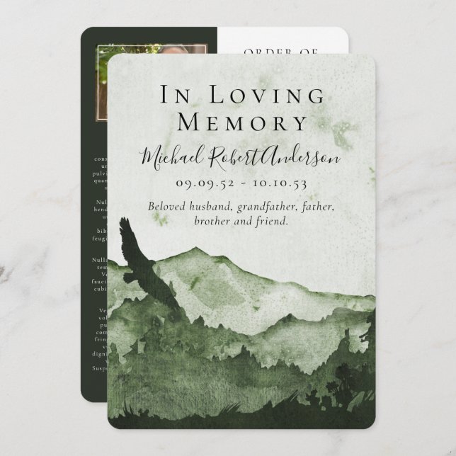 Modern i Loving Memory Funeral Program (Fram/baksida)