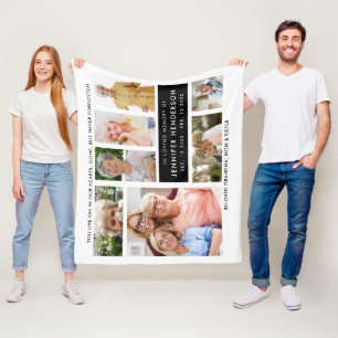 Modern i Loving Memory Photo Collage Fleecefilt