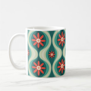 Modern i mitten av århundradet: Abstrakten Orange  Kaffemugg