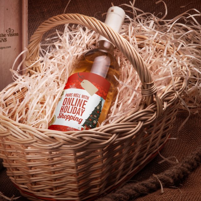 Modern i mitten av århundradet | Ljuskjul-Helgdag Vinflaska Etikett (Skapare uppladdad)