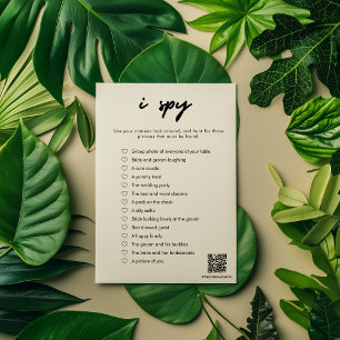 Modern I Spy Bröllop-spelkort Inbjudningar