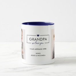Modern I/We Kärlek You Grandpa/Grampa/annat 2-foto Mugg