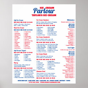 Modern Ice Cream Parlor Menu Poster