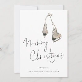 Modern Ice Skates God jul Julkort