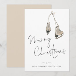 Modern Ice Skates God jul Julkort