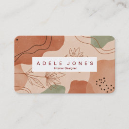 Modern Iconic Botanical Business Card | Editable  Visitkort