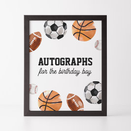 Modern idrottsskylt i Barns födelsedag Poster