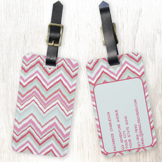 Modern Ikat Chevron Rand Geometric Abstrakt Bagagebricka