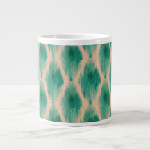 Modern Ikat-mönster Mugg | Teal & Clay Boho-design
