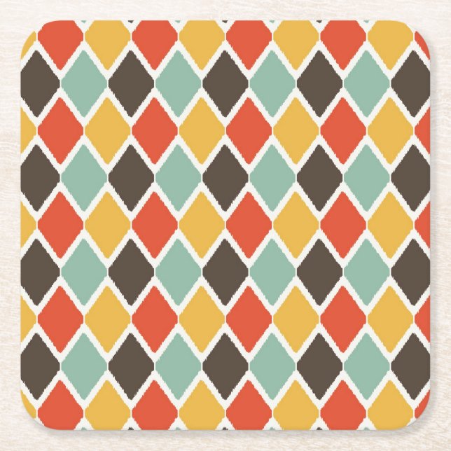Modern ikat-stammen mode mönster underlägg papper kvadrat (Framsidan)
