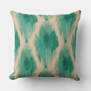 Modern Ikat Teal & Clay Kastkudde Boho-Lux Kudde