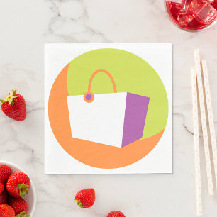 Modern ikon för shoppingväska Minimalistisk detalj Pappersservett
