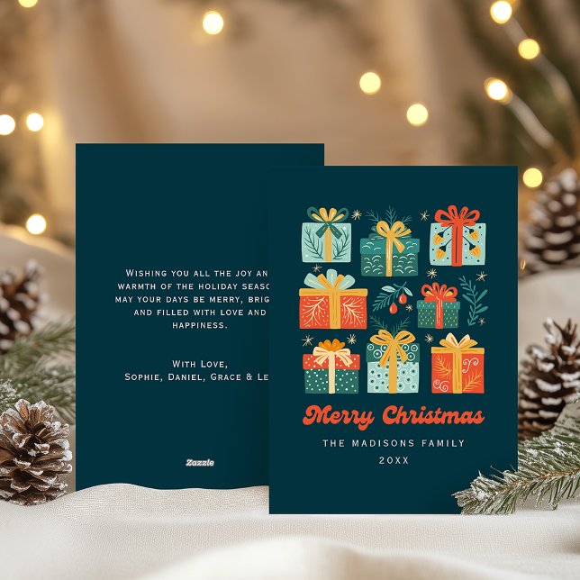 Modern Illustrated Festive Non-Photo Christmas Julkort (Skapare uppladdad)