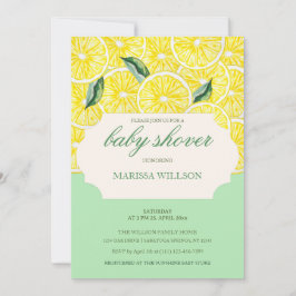 Modern Illustrated Lemon Slices Watercolor Art Inbjudningar