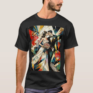 Modern illustration av brudpar i Art Deco-stil T Shirt