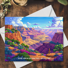 Modern illustration av Grand Canyon National Park Vykort